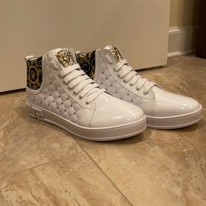 Mens white Versace high tops - size 12 US/ 45 EU